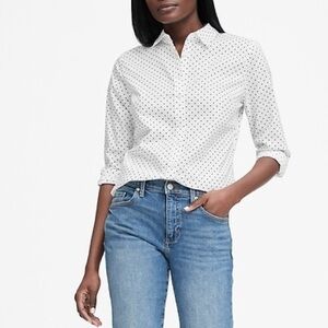Banana Republic 100% Cotton Polka Dot Flannel Top